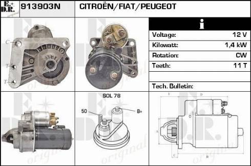 EDR 913903N - Стартер autozip.com.ua