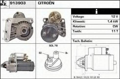 EDR 913903 - Стартер autozip.com.ua