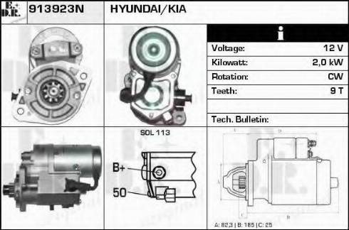 EDR 913923N - Стартер autozip.com.ua