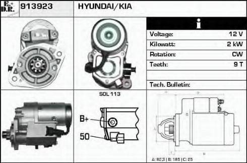 EDR 913923 - Стартер autozip.com.ua