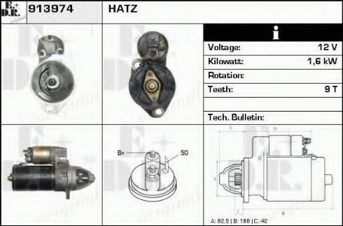 EDR 913974 - Стартер autozip.com.ua