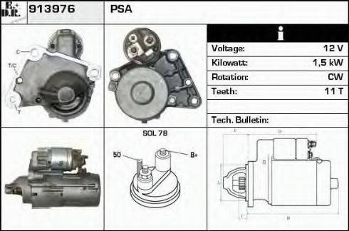 EDR 913976 - Стартер autozip.com.ua