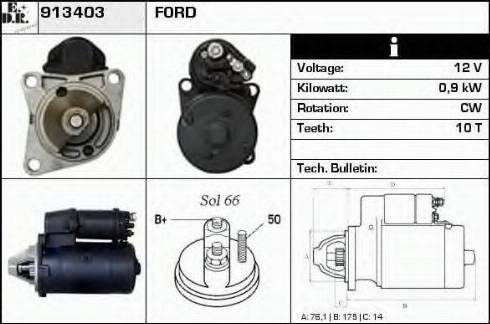 EDR 913403 - Стартер autozip.com.ua