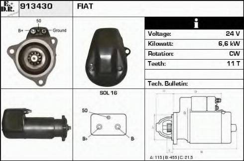 EDR 913430 - Стартер autozip.com.ua