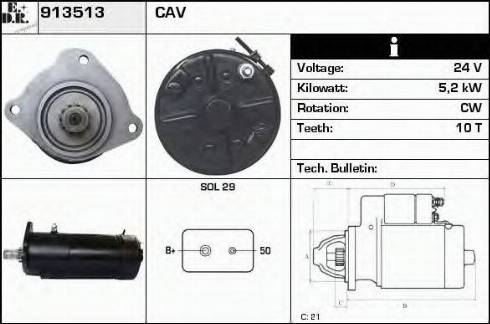 EDR 913513 - Стартер autozip.com.ua