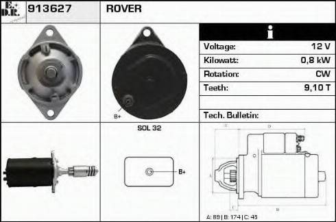 EDR 913627 - Стартер autozip.com.ua