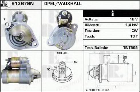 EDR 913679N - Стартер autozip.com.ua