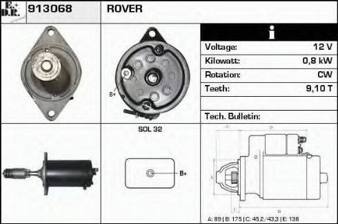 EDR 913068 - Стартер autozip.com.ua