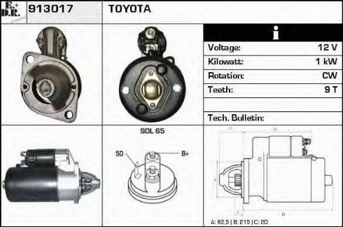 EDR 913017 - Стартер autozip.com.ua