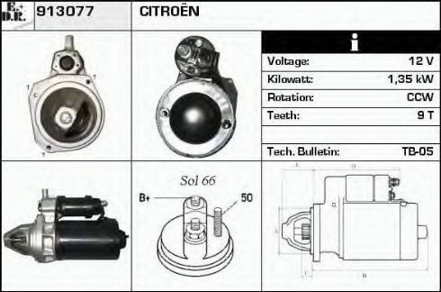 EDR 913077 - Стартер autozip.com.ua