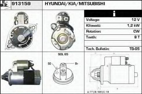 EDR 913159 - Стартер autozip.com.ua