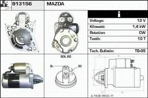 EDR 913156 - Стартер autozip.com.ua