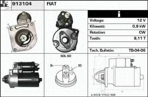 EDR 913104 - Стартер autozip.com.ua