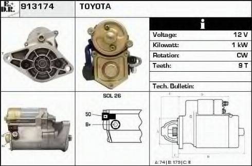 EDR 913174 - Стартер autozip.com.ua