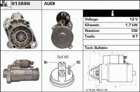 EDR 913886 - Стартер autozip.com.ua