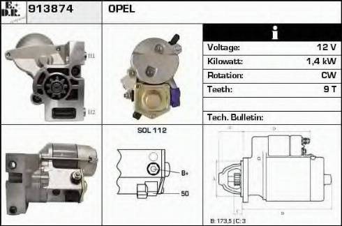 EDR 913874 - Стартер autozip.com.ua