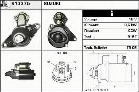 EDR 913375 - Стартер autozip.com.ua