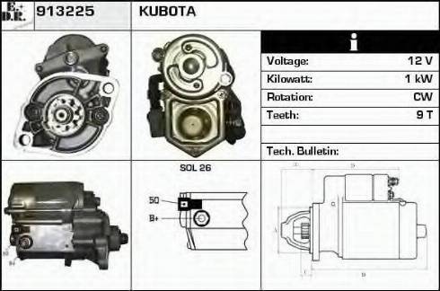 EDR 913225 - Стартер autozip.com.ua