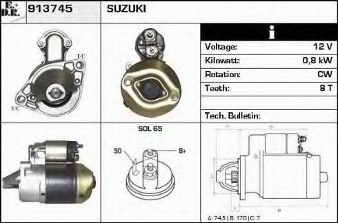 EDR 913745 - Стартер autozip.com.ua