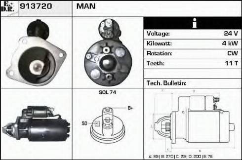 EDR 913720 - Стартер autozip.com.ua