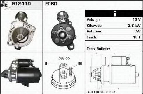 EDR 912440 - Стартер autozip.com.ua