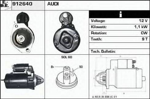 EDR 912640 - Стартер autozip.com.ua