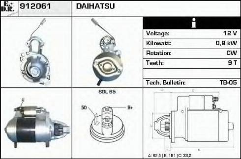 EDR 912061 - Стартер autozip.com.ua