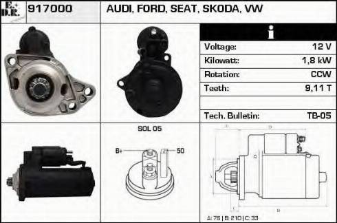 EDR 917000 - Стартер autozip.com.ua