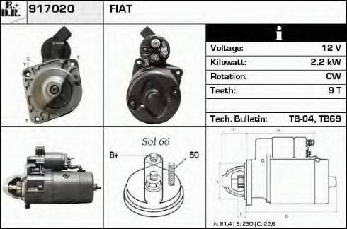 EDR 917020 - Стартер autozip.com.ua
