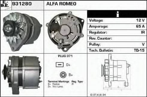 EDR 931280 - Генератор autozip.com.ua