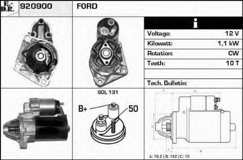 EDR 920900 - Стартер autozip.com.ua