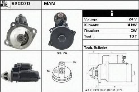 EDR 920070 - Стартер autozip.com.ua