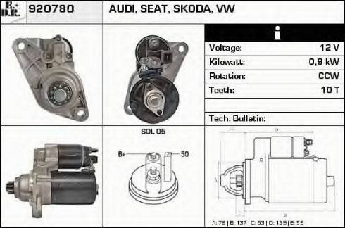 EDR 920780 - Стартер autozip.com.ua