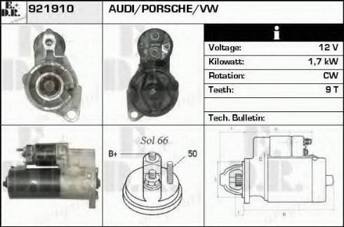 EDR 921910 - Стартер autozip.com.ua