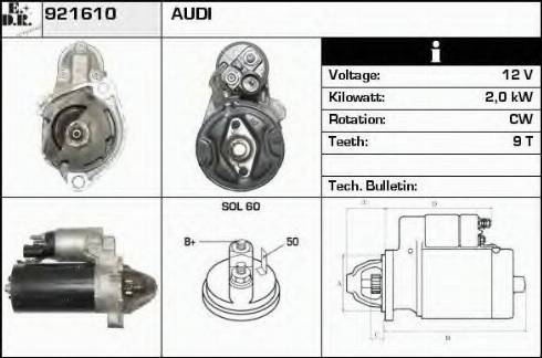 EDR 921610 - Стартер autozip.com.ua