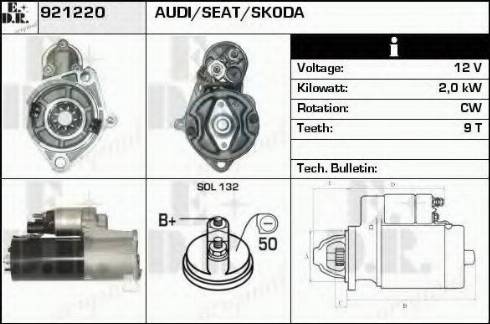 EDR 921220 - Стартер autozip.com.ua