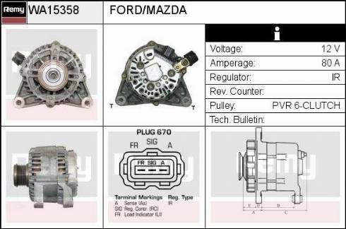 EDR WA15358 - Генератор autozip.com.ua