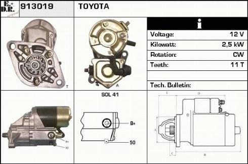 EDR WS34120 - Стартер autozip.com.ua