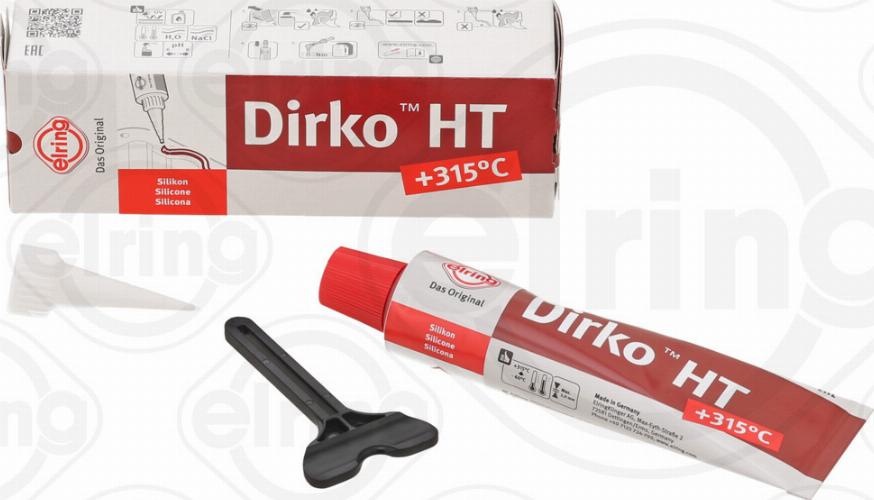 Elring 705.708 - Герметик 70 ml Dirko HT -60°C 315°C червоний autozip.com.ua