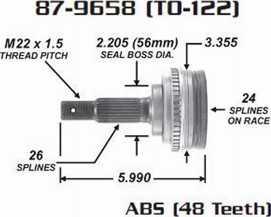 EMPI 87-9658 - Шарнір, ШРУС, приводний вал autozip.com.ua