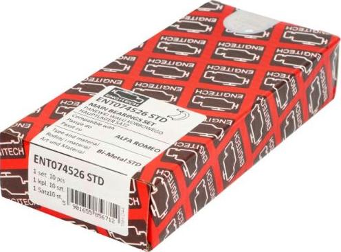 ENGITECH ENT074526 STD - Підшипник коленвала autozip.com.ua