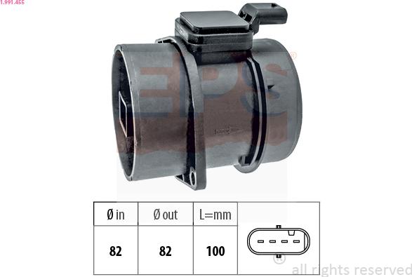 EPS 1.991.455 - Датчик потоку, маси повітря autozip.com.ua