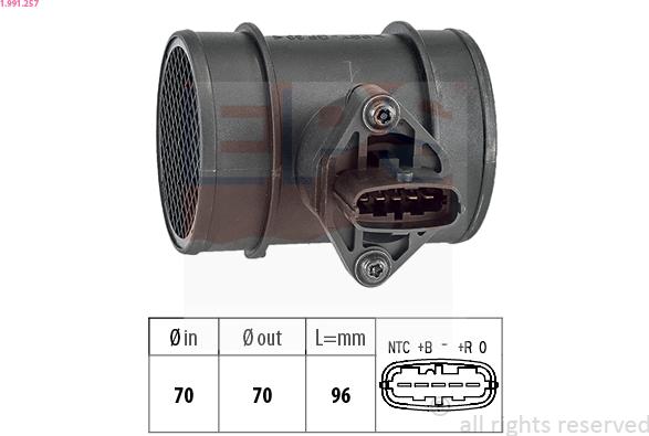 EPS 1.991.257 - Датчик потоку, маси повітря autozip.com.ua