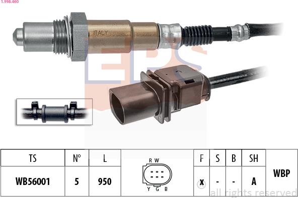 EPS 1.998.460 - Лямбда-зонд, датчик кисню autozip.com.ua