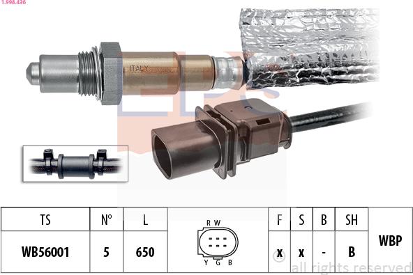 EPS 1.998.436 - Лямбда-зонд, датчик кисню autozip.com.ua