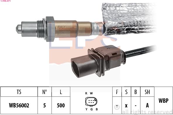 EPS 1.998.471 - Лямбда-зонд, датчик кисню autozip.com.ua