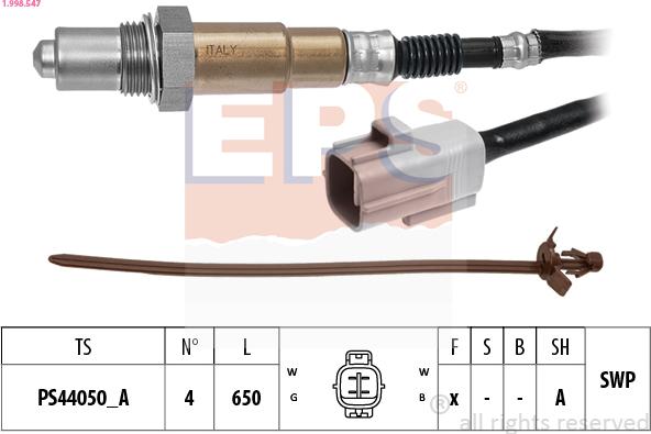 EPS 1.998.547 - Лямбда-зонд, датчик кисню autozip.com.ua
