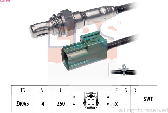 EPS 1.998.004 - Лямбда-зонд, датчик кисню autozip.com.ua