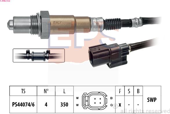 EPS 1.998.152 - Лямбда-зонд, датчик кисню autozip.com.ua