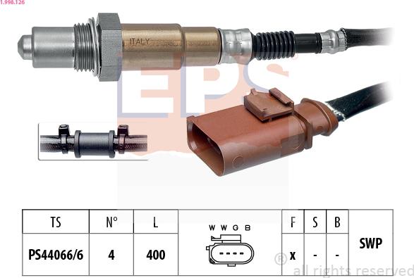 EPS 1.998.126 - Лямбда-зонд, датчик кисню autozip.com.ua